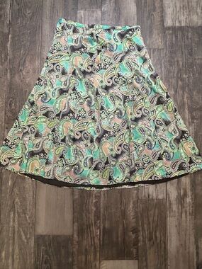 Liz Claiborne Women's
Paisley Midi A-Line Skirt 8
Green Black Beige White